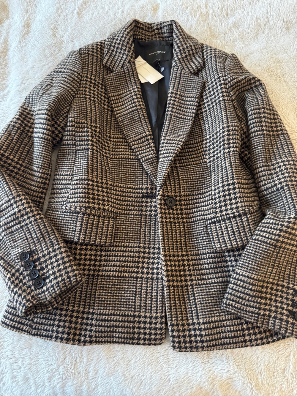 Banana Republic Brown Plaid Wool-Blend Blazer - Picture 8 of 8